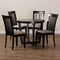 Baxton Studio Nellie Sand Upholstered and Dark Brown Wood 5-Piece Dining Set 169-9397-10898 - alternate 3